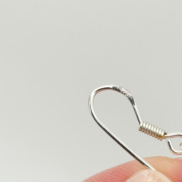 Sterling Silver Dangle Earrings Pink Beads 2.5" Long Drop Hook Lightweight - Picture 5 of 5